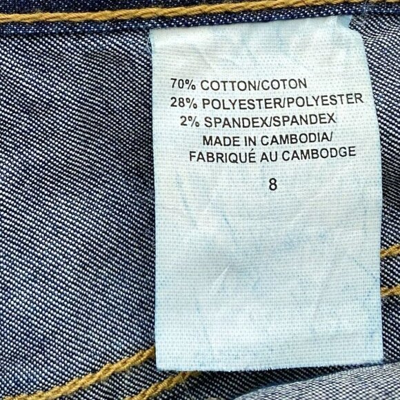 LEVI'S STRAUSS SIGNATURE DARK WASH HIGH RISE FLARED JEANS - 8 - Picture 4 of 8